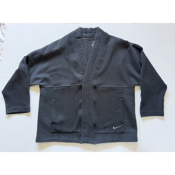 Nike Tops - Nike Yoga Therma-Fit Fleece Top Jacket DQ6693-410 Sz: Large Black